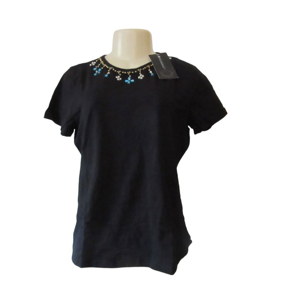 NWT, Metropolitan Museum of Art, Faux Byzantine Jeweled Necklace Tee Shirt SZ M